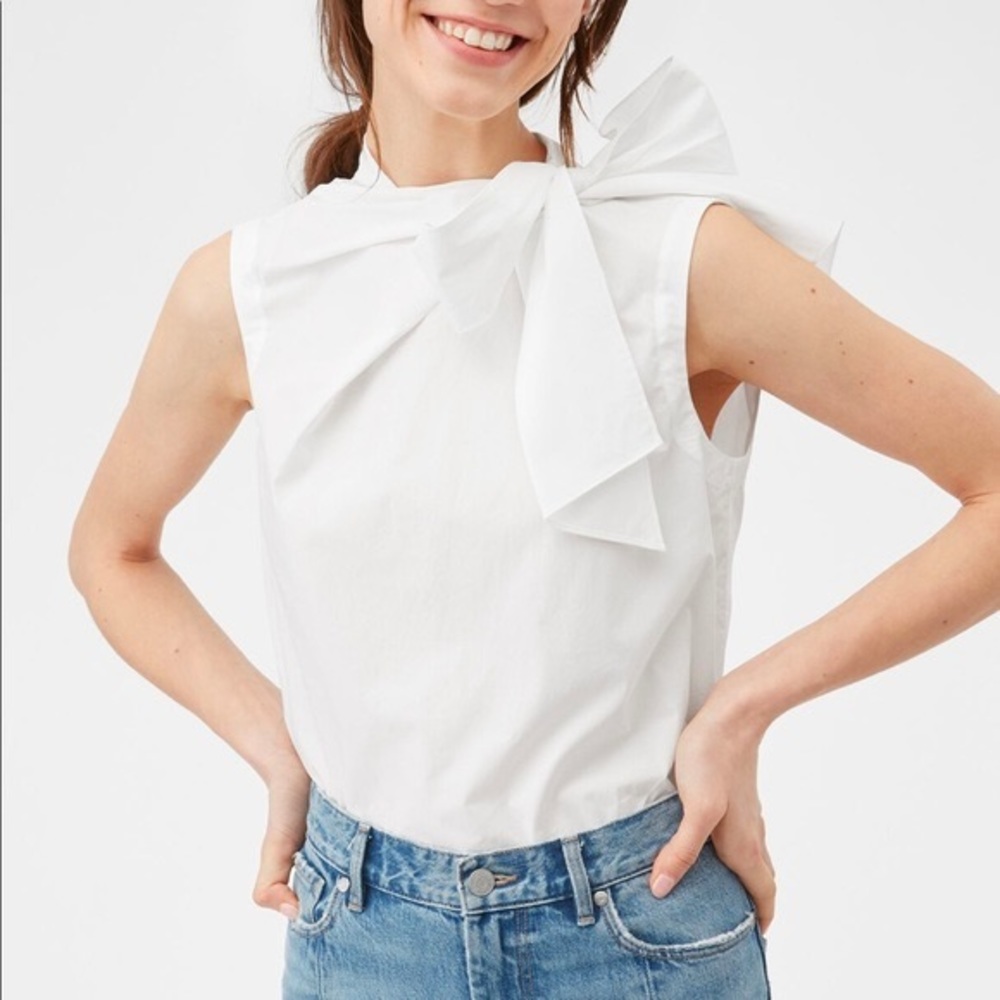 Rebecca Taylor La Chemise Poplin Bow Top Sz.8